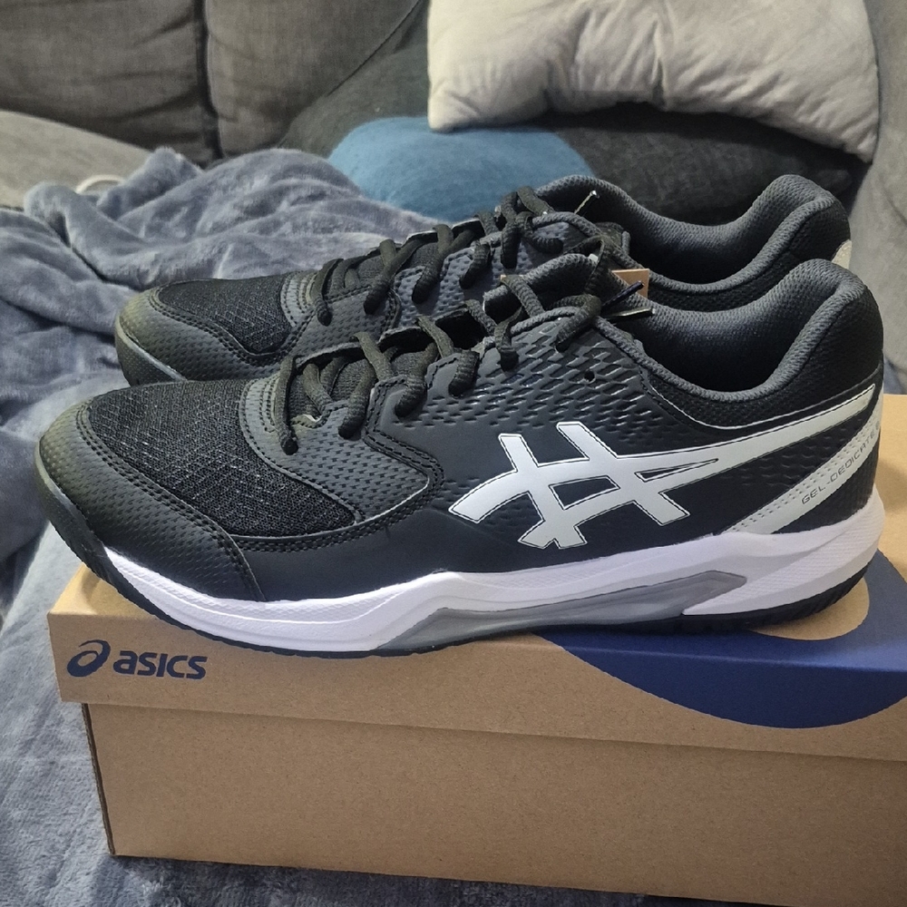 Asics GEL DEDICATE 8 Men’s Athletic Shoes in Black and White